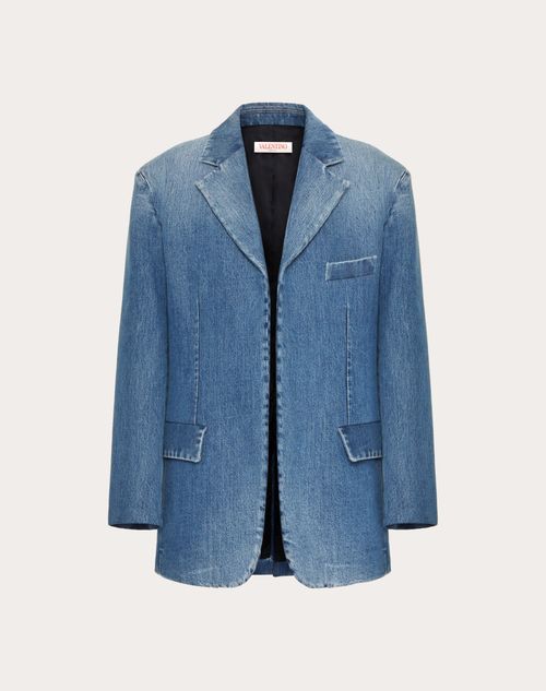 Valentino - Medium Blue Denim Jacket - Denim - Woman - Shelf - W Pap - Woman Ready To Wear Sale