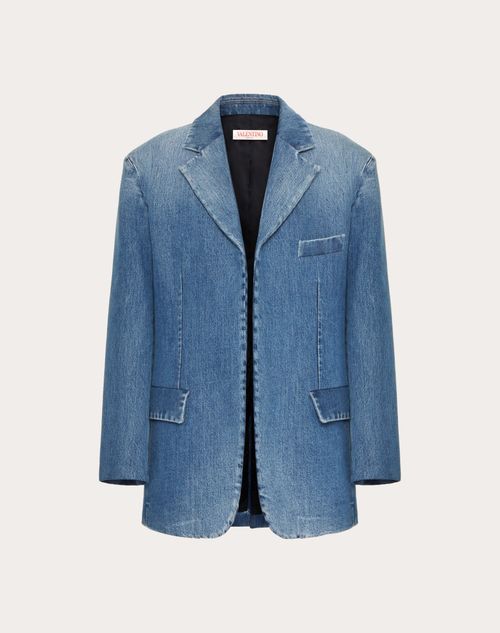 Valentino - Mittelblaue Denimjacke - Denim - Frau - Denim