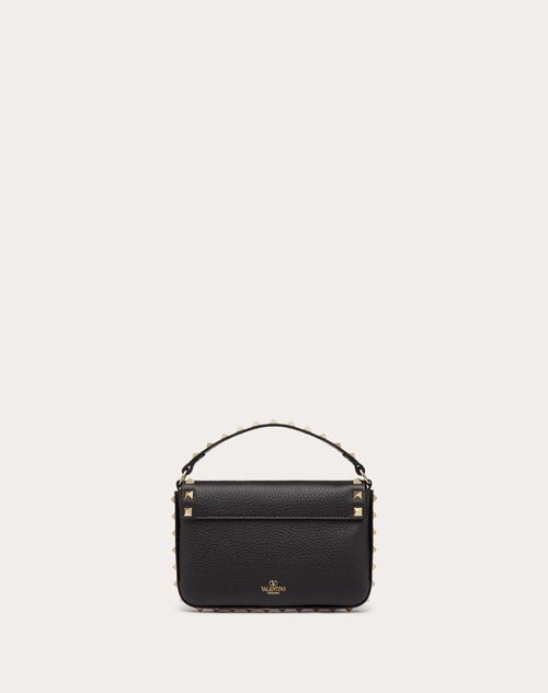 VALENTINO GARAVANI: Rockstud Pouch in leather with Studs - Black