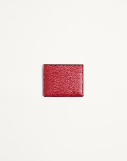Valentino Garavani - Vlogo Signature Denim Cardholder With Cherryfic Embroidery - Denim/multicolour - Woman - Wallets And Small Leather Goods