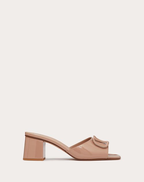 Valentino Garavani - Vlogo Signature Slide-sandalen Aus Lackleder, 60 Mm - Rose Cannelle - Frau - Shelf - W Shoes - Summer Vlogo
