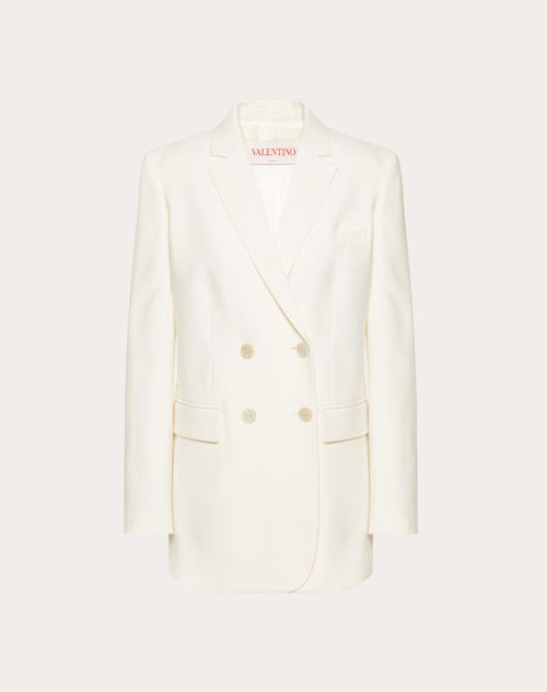 Valentino - Dry Tailoring Wool Blazer - Ivory - Woman - Jackets
