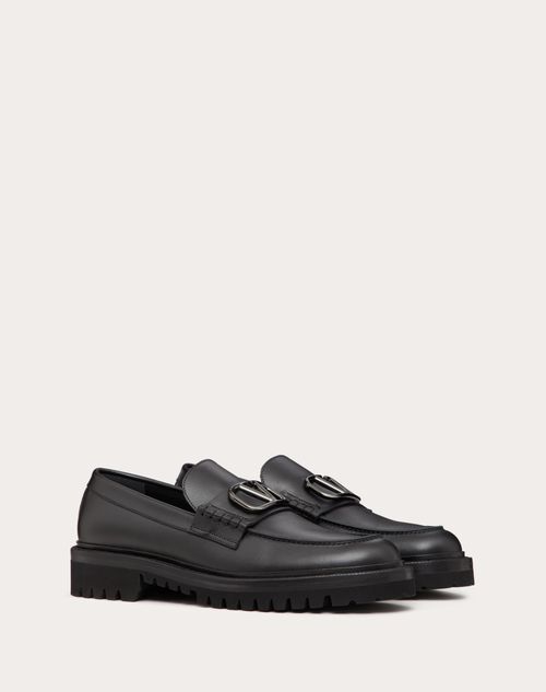 Valentino Garavani - Mocasines De Cuero De Becerro Con El Vlogo Signature - Negro - Hombre - Loafers & Oxford