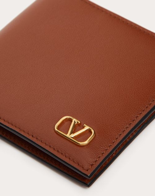 Valentino Garavani - Vlogo Signature Wallet - Saddle Brown - Man - Wallets And Small Leather Goods