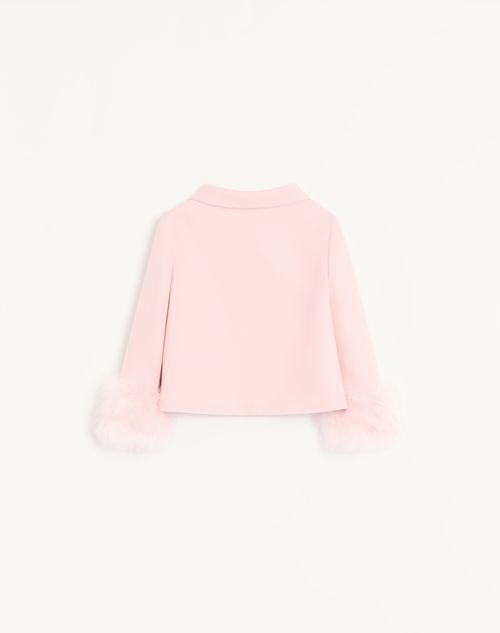 Valentino - Crepe Couture Jacket With Feathers - Pink - Woman - Jackets And Blazers