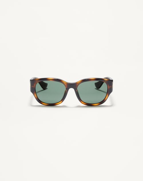 Valentino - レクタンギュラー アセテート アイウェア - ハバナ/グリーン - ユニセックス - アイウェア