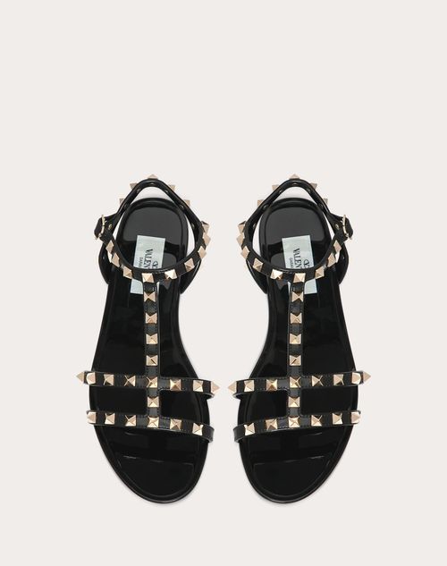 Rockstud Flat Rubber Sandal for Woman in Poudre Valentino US