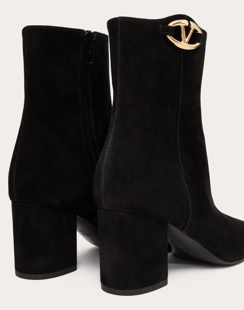 Valentino Garavani - Vlogo The Bold Edition Suede Ankle Boot 70mm - Black - Woman - Boots