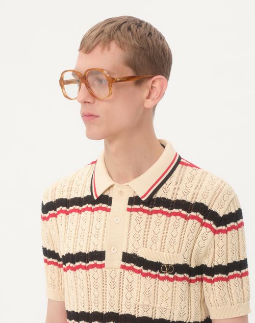 Valentino - Funky 70s Flavour Glasses In Acetate - Havana Beige - Unisex - Eyewear