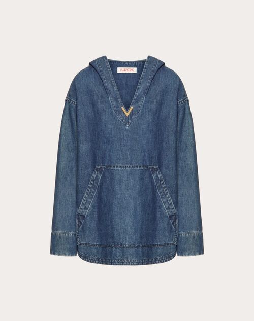 Red Valentino KAFTANO IN CHAMBRAY DENIM