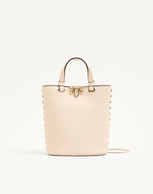 Valentino Garavani - Valentino Garavani Rockstud Mini Bag In Grainy Calfskin - Ivory - Woman - Wallets And Small Leather Goods