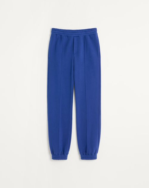 Valentino - Cotton Jogging Trousers With Chez Valentino Patch - Blue - Man - Trousers And Shorts