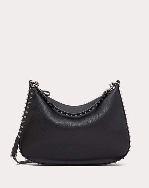 Rockstud Spike Small Hobo Bag - Valentino Garavani - Blue - Leather