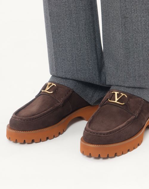 Valentino Garavani - Bota Al Tobillo Lord Chunky De Serraje - Testa Di Moro - Hombre - Botas