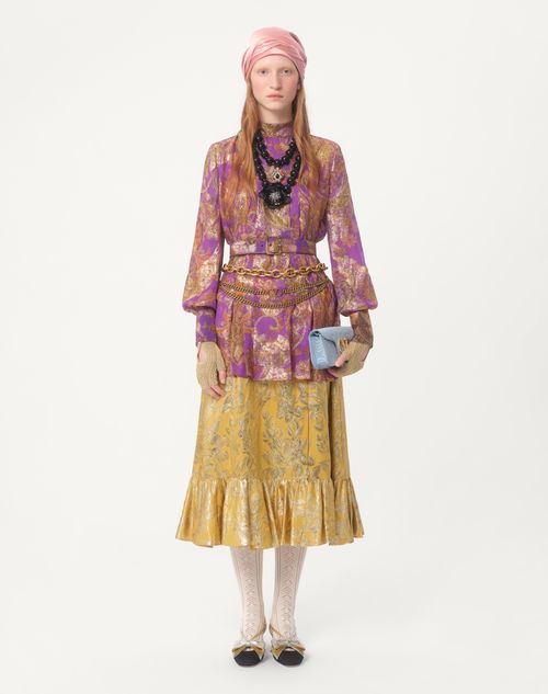 Valentino - Top In Fil Coupe' Lame' Cashmere Apres L'hiver - Purple Orchid/multicolour - Woman - Shirts And Tops