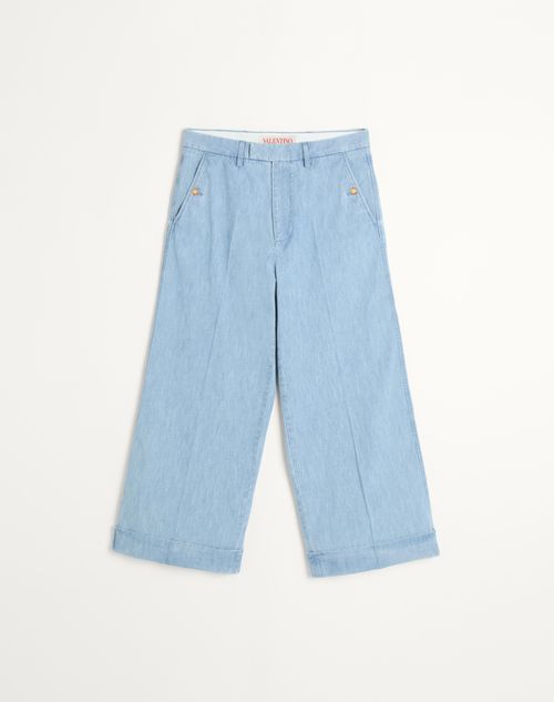 Valentino - Cuffed Denim Trousers - Denim - Man - Denim