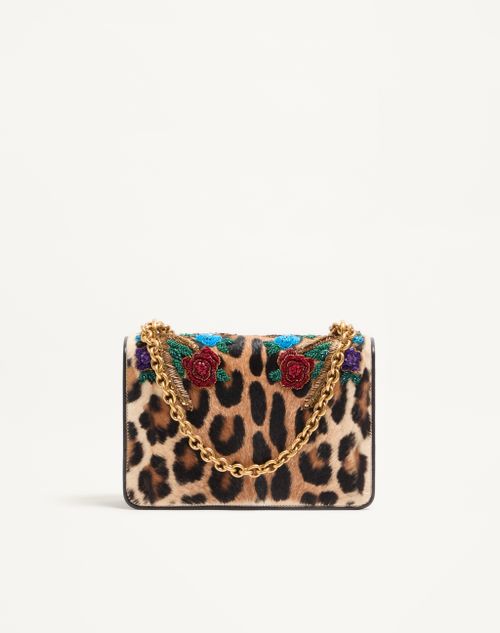 Valentino Garavani - Valentino Garavani Vain Shoulder Bag In Embroidered Pony-effect Kidskin Leather - Multicolour - Woman - Shoulder Bags