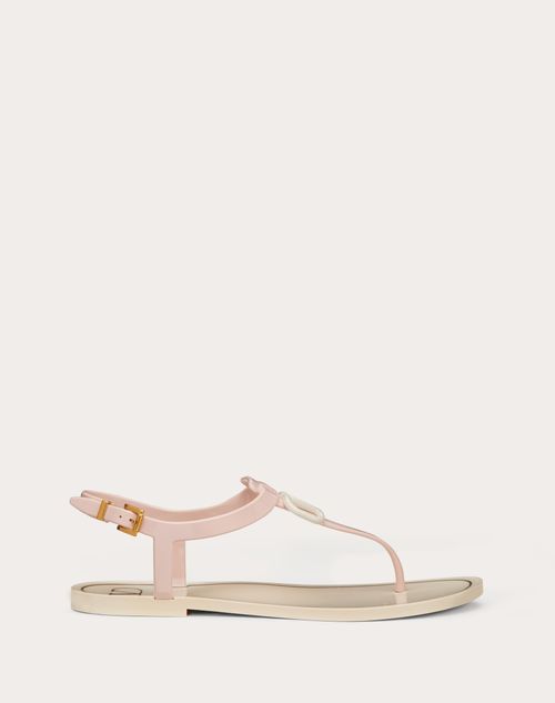Valentino Garavani - Vlogo Signature Flat Rubber Sandal - Rose Quartz - Woman - Shoes