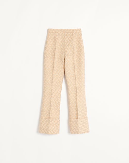 Toute La V Lurex Jacquard Pants for Woman in Birch/gold Toute La V Lurex Jacquard Pants for Woman in Birch/gold