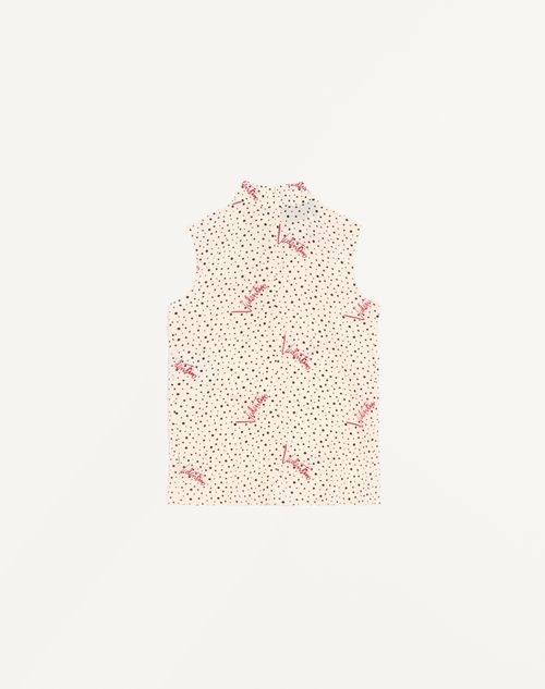 Valentino - Plus De Pois Crepe De Chine Bubble Top - Vanilla/multicolour - Woman - Shirts And Tops