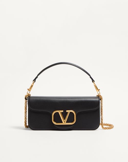 Valentino Garavani - Valentino Garavani Locò Calfskin Shoulder Bag - Black - Woman - Shoulder Bags