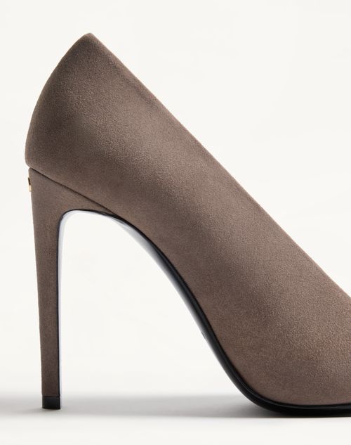 Valentino Garavani - Décolleté Révélé In Camoscio 105mm - Grigio/nero - Donna - Décolleté E Slingbacks