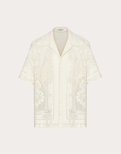 Valentino - Guipure Lace Shirt - Ivory - Man - Man Ready To Wear Sale