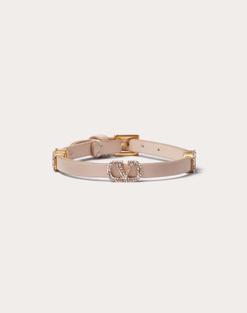 Valentino Garavani - Vlogo Signature Leather Bracelet - Powder Rose - Woman - Woman