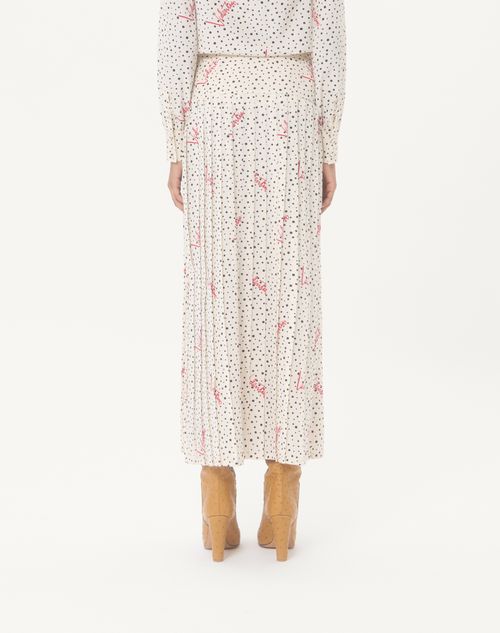 Valentino - Plusdepois Bubble Print Crepe De Chine Skirt - Vanilla/multicolor - Woman - Skirts