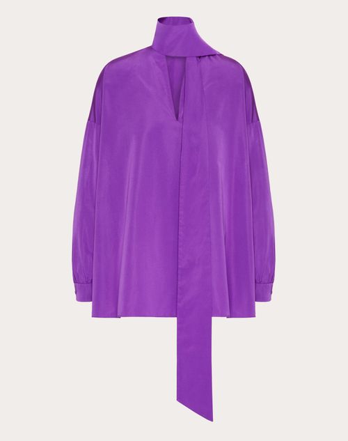 Valentino - Top En Micro Faille - Astral Purple - Femme - Chemises Et Tops