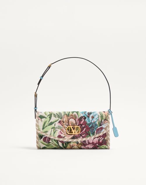 Valentino Garavani - Valentino Garavani Devain Small Shoulder Bag In Voyage Imaginaire Jacquard Fabric - Multicolour - Woman - Shoulder Bags