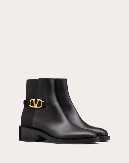 Valentino Garavani - Vlogo Signature Calfskin Ankle Boot 30mm - Black - Woman - Shoes