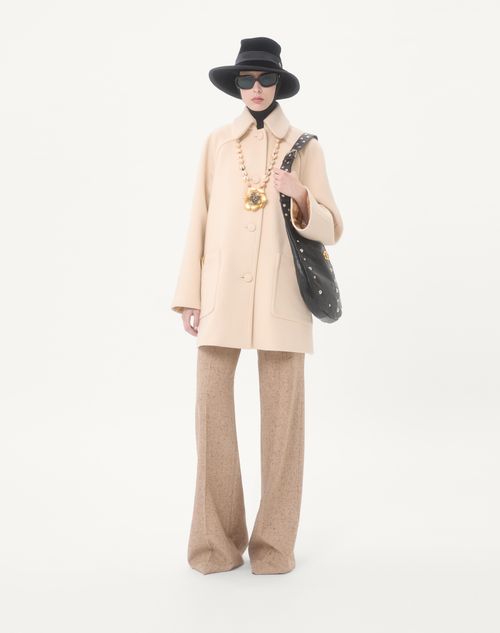 Valentino Garavani - Valentino Garavani Hoboho Hobo Bag In Chevron-patterned Nappa Leather With Studs - Black - Woman - Woman F&f Integration