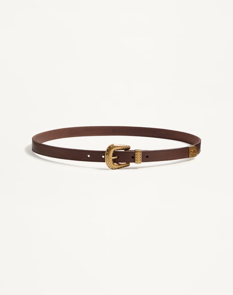 Ceinture VLogo Signature Veau 20mm Chocolat — Valentino