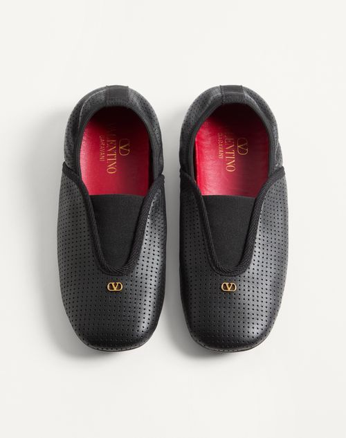 Valentino Garavani - Rythmika Ballerina In Perforated Nappa Leather - Black - Woman - Ballerinas