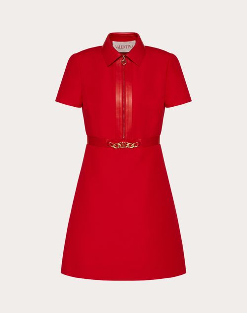 Valentino - Vlogo Chain Crepe Couture Dress - Red - Woman - Short