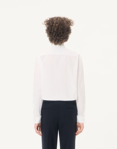 Valentino - Valentino Cotton Poplin Shirt With Pleated Plastron And Lace Details - White - Man - Shirts