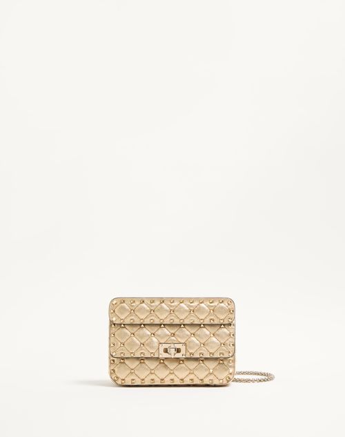 Valentino Garavani - ヴァレンティノ ガラヴァーニ ロックスタッズ スパイク ラミネートナッパ スモール バッグ - メコン - ウィメンズ - ショルダーバッグ