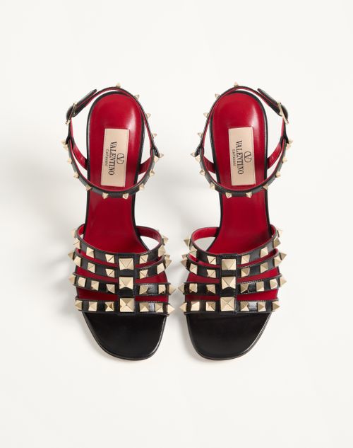 Valentino Garavani - Rockstud Kidskin Sandal 100mm - Black - Woman - Sandals