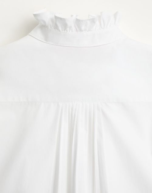 Valentino - Cotton Popeline Shirt - White - Woman - Shirts & Tops