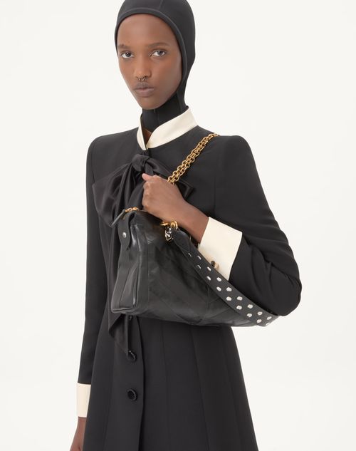 Valentino - Crepe Couture Short Dress - Black/champagne - Woman - Dresses