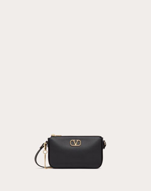 Valentino Garavani - Mini Vlogo Signature Calfskin Crossbody Bag - Black - Woman - Valentino Garavani Vlogo Signature