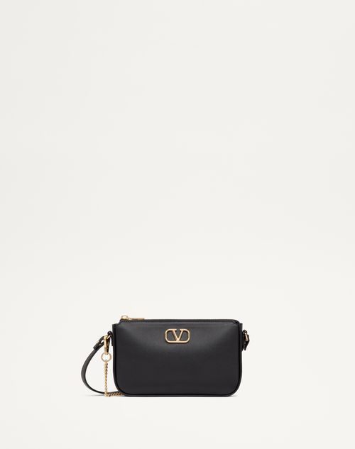 Valentino Garavani - Mini Sac À Bandoulière Vlogo Signature En Cuir De Veau - Noir - Femme - Pochettes