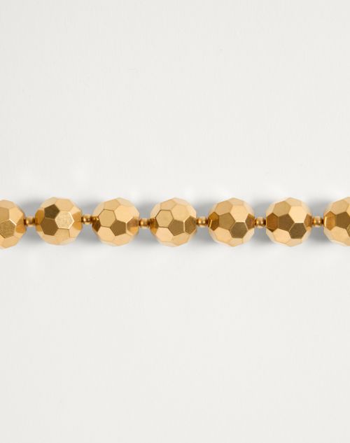 Valentino Garavani - Ovalette Necklace In Resin, Enamel, Metal And Swarovski® Crystals - Yellow Gold/black - Woman - Jewellery