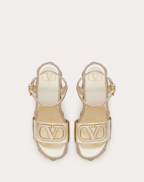 Vlogo Cut out Wedge Sandal In Laminated Nappa Leather 110mm for