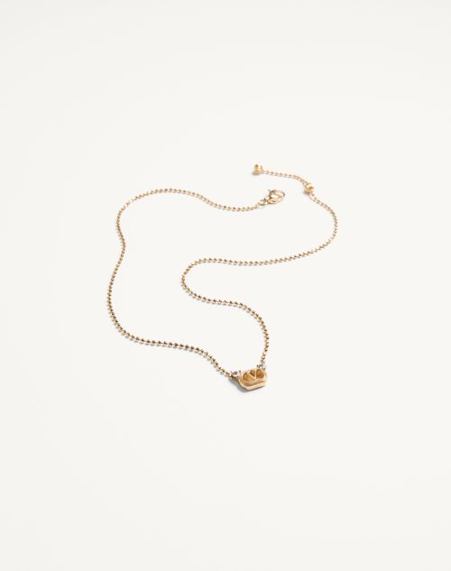 Valentino Garavani - Ovalette Necklace In Metal And Swarovski® Crystals - Gold/crystal - Woman - Jewellery
