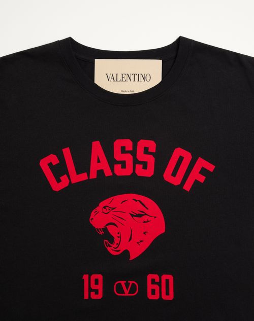 Valentino - Valentino Cotton T-shirt With Panther Print - Black/red - Man - T-shirts And Sweatshirts