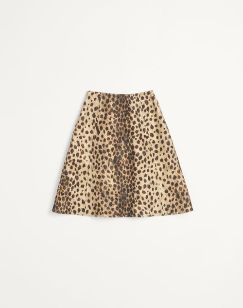 Valentino - Wool Cloth Skirt In Jaguar Spots Print - Animal Print - Woman - Skirts