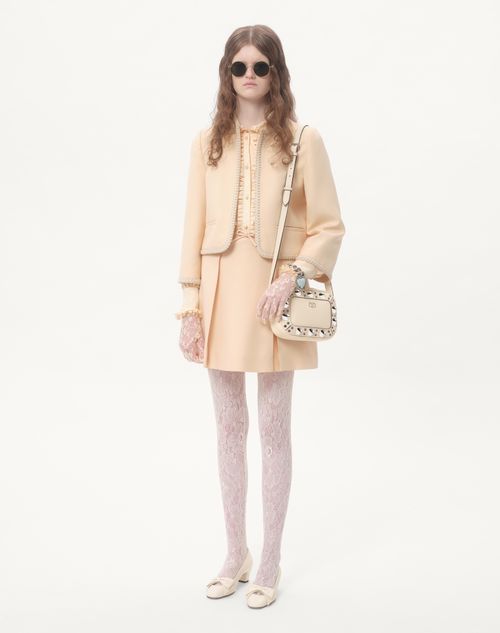 Valentino Garavani - Valentino Garavani Nellcôte Crossbody Bag In Grainy Calfskin - Light Ivory - Woman - Shoulder Bags