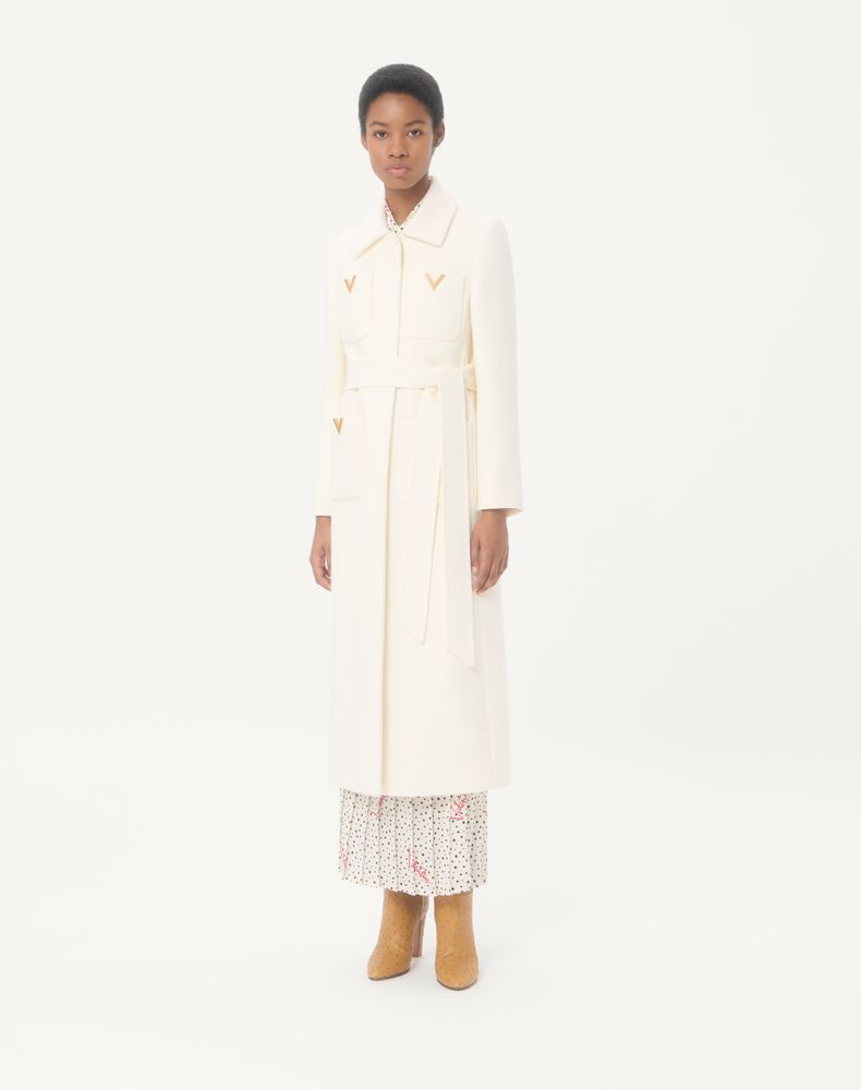 Valentino Drill Double Coat Woman Ivory 40